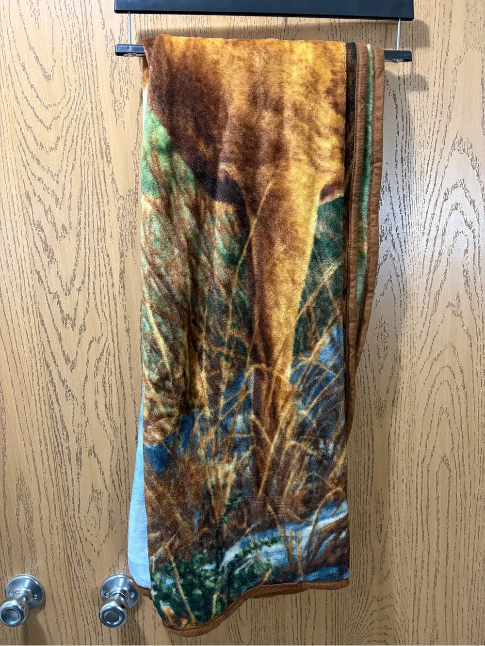 Rustic Deer Buck Plush Fleece Throw Blanket Cabin Lodge Wildlife